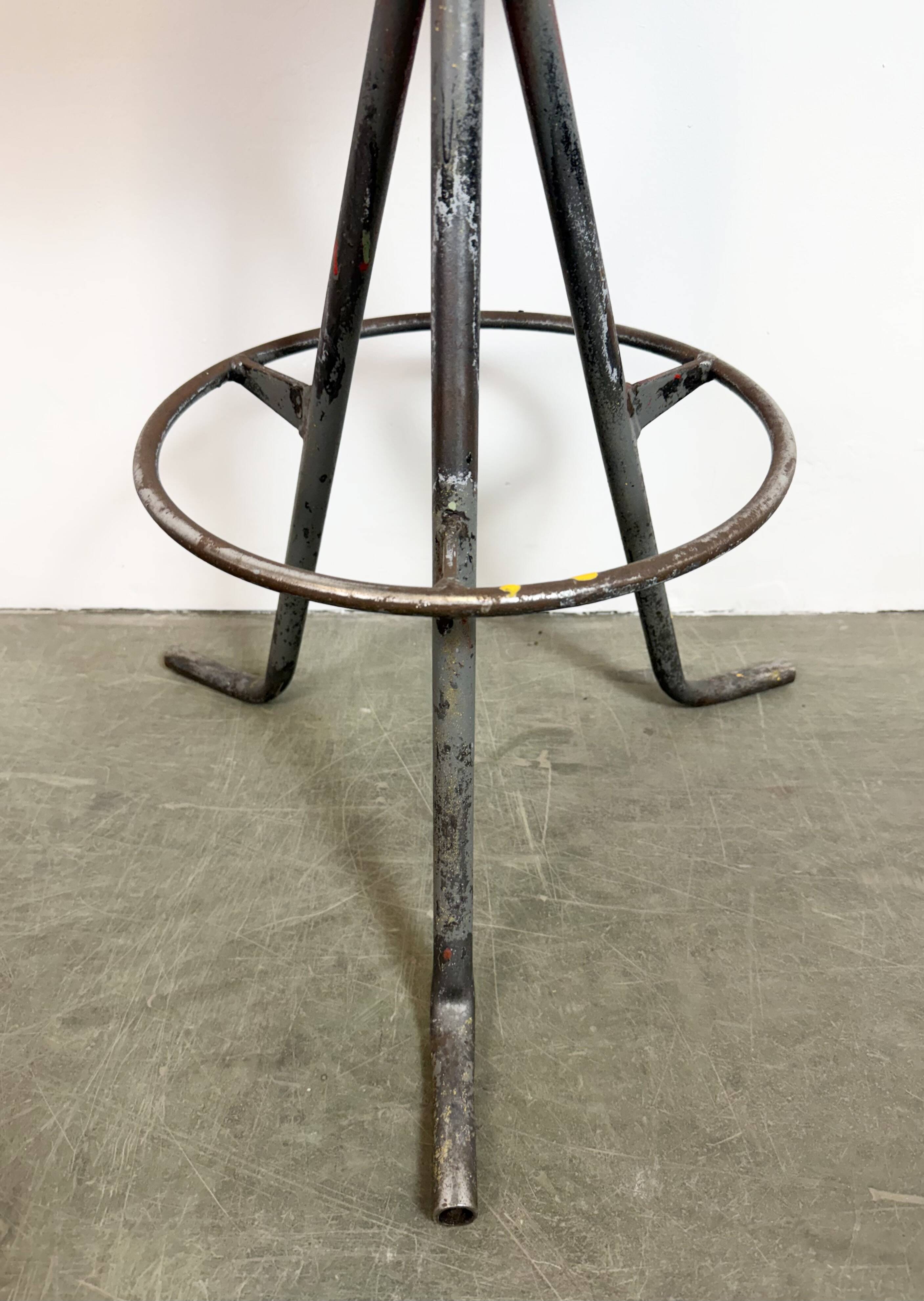 Grey Industrial Workshop Stool, 1960s