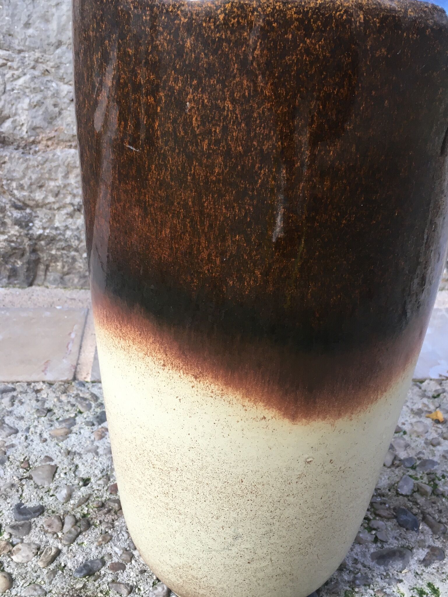 Vase from West Germany in degraded beige & brown