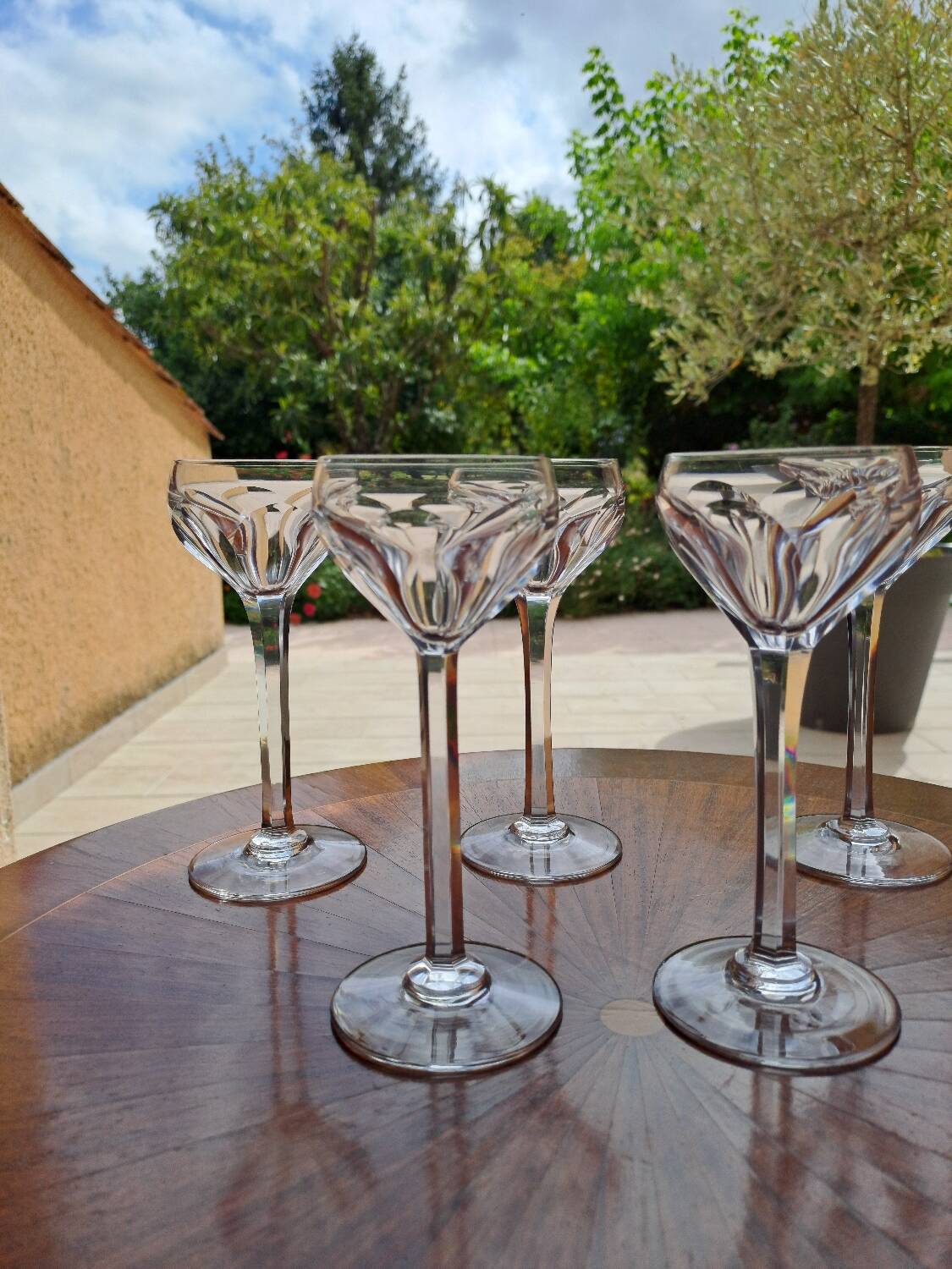 5 Saint Louis crystal glasses, Bristol model, h 15.5 cm