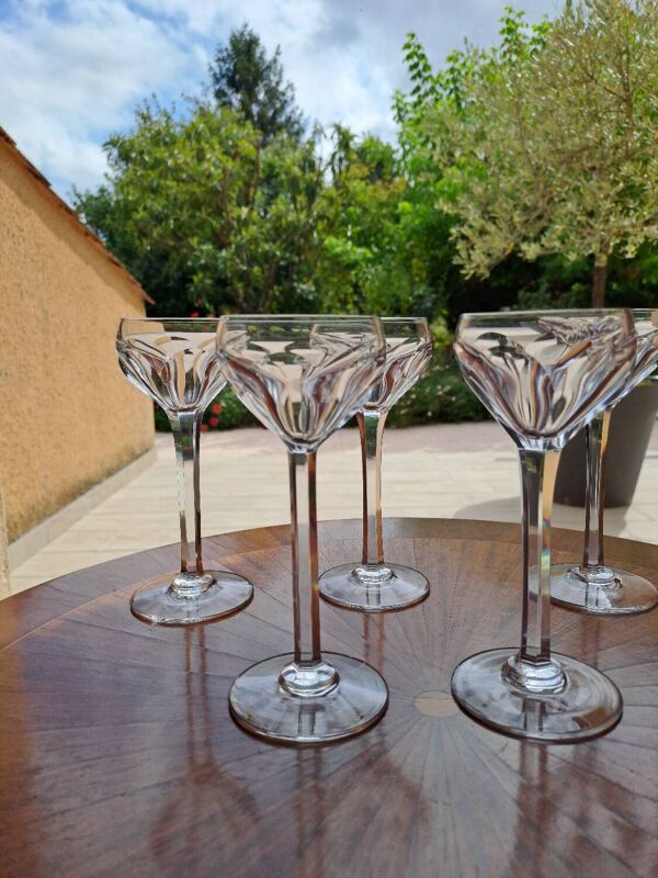 5 verres en cristal Saint Louis modèle Bristol h 15.5 cm