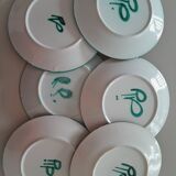 Set of 6 ceramic dinner plates signed Robert Picault