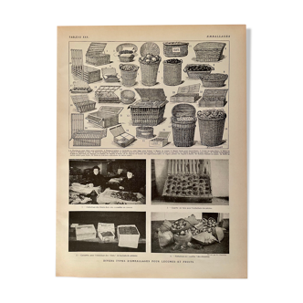 Lithographie sur les paniers et emballages de 1921