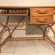 Louis Sognot vintage rattan desk and chair