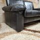 Sofa 2 places black leather year 70'-80' vintage
