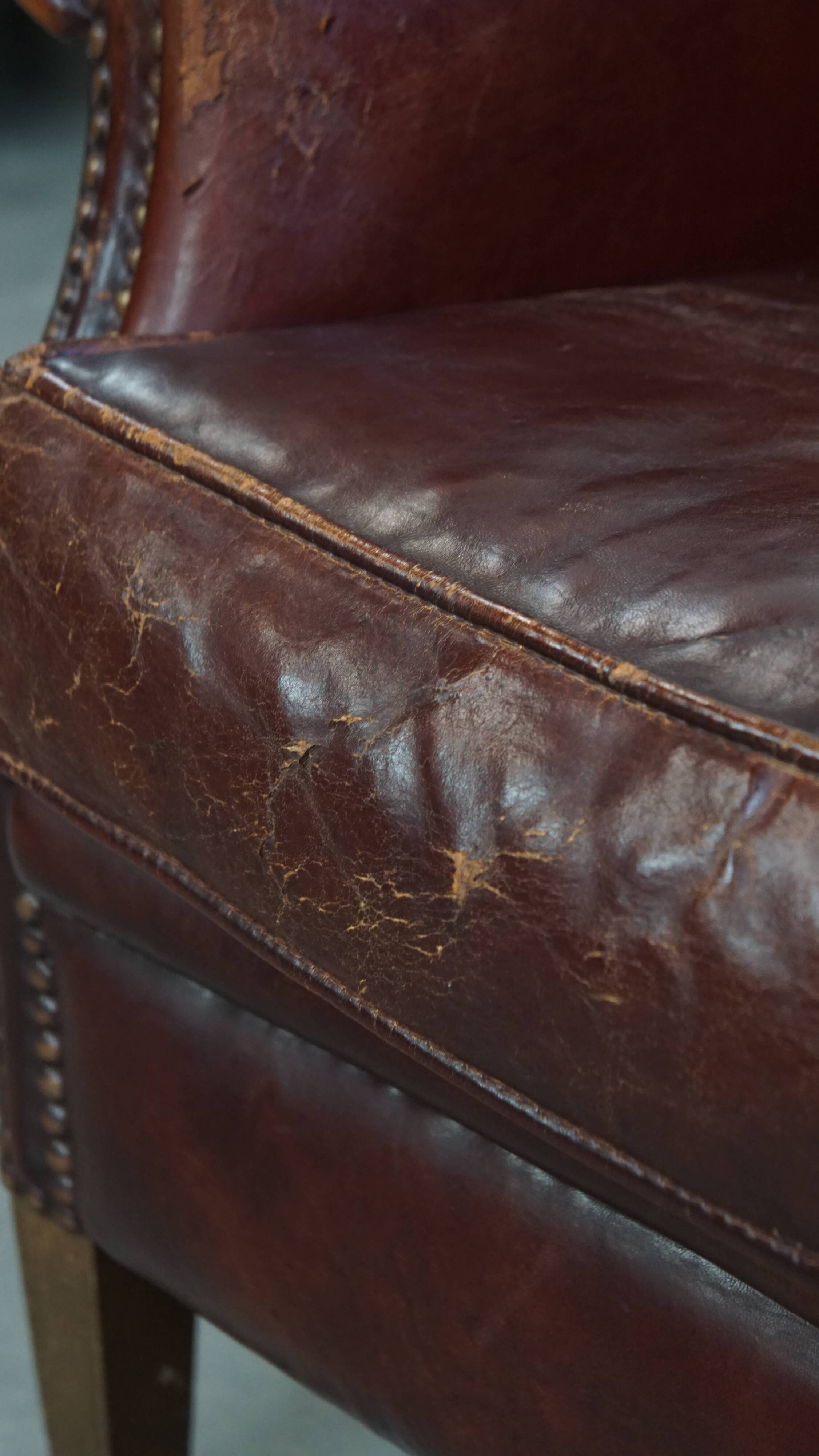 Vintage Sheepskin Leather Armchair
