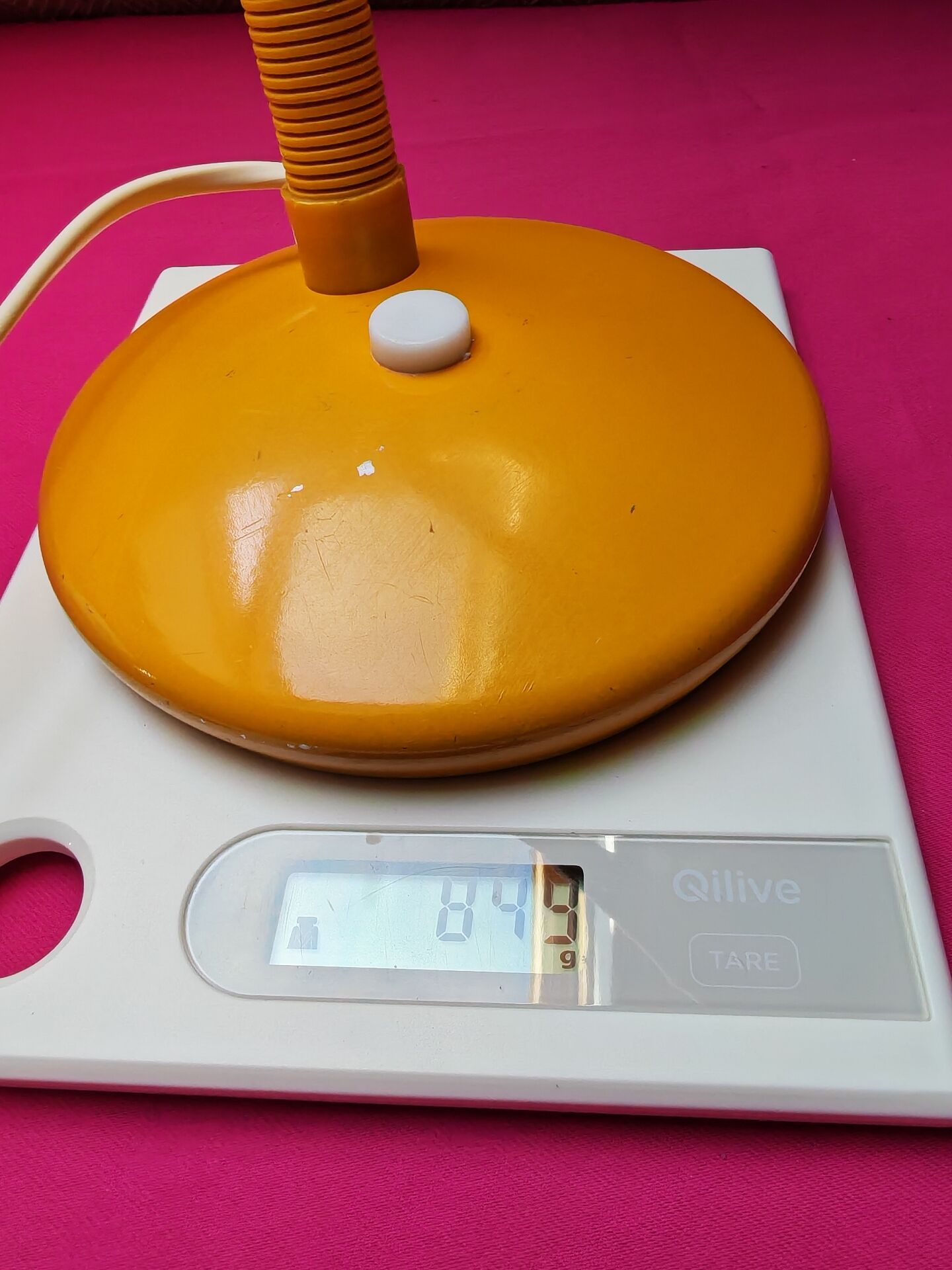 Vintage yellow desk lamp with flexible gooseneck - 1970s