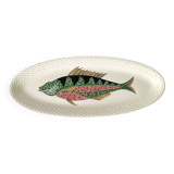 Grand plat ovale poisson Gien modèle Baie d'Halong