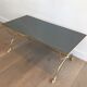 Neoclassical brass style coffee table with dolphin head decoration