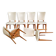 Set of 6 vintage chairs from the 1950s in wood and ivory white faux leather.
