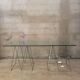 Glass desk and chrome trestles 1970