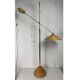 Italian Adjustable Floor Lamp in Pencil Reed, Bamboo, Rattan and Brass, 1970s