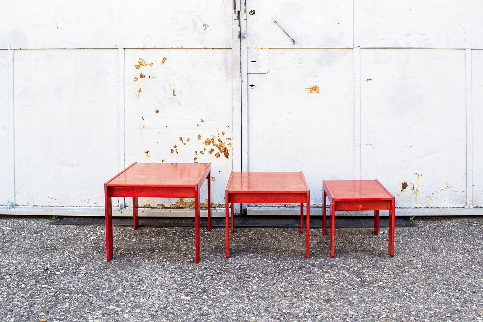 Tavoli impilabili modello 777 di Tobia & Afra Scarpa per Cassina, Italia 1965, set di 3