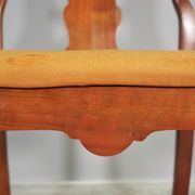 Antique Queen Anne armchair in mahogany and leather