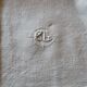 10 old damask monogrammed napkins