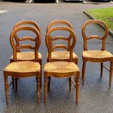 4 or 5 Louis Philippe chairs in solid wood and straw