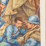 Double-sided school poster signed herouar collection rossignol verdun june 1940