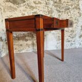 Vintage oak desk – 1970s – Green leather top and 3 drawers