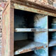 Large double-body industrial shelf in patinated metal – t furniture