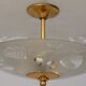 Lustre vintage années 40 en cristal décoré et laiton design italien