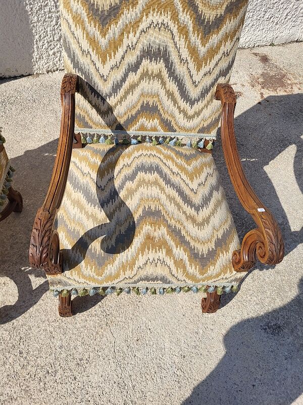 Pair of armchairs louis xiii of the xix th century