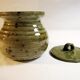 Speckled sandstone pot with lid