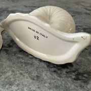 Pair of vintage Italian ceramic flowers and snails