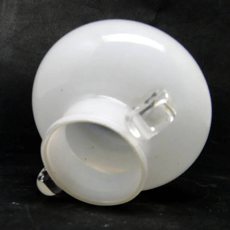 Modernism vase, white and transparent glass, HSG Tarnowiec, Poland, 1970s