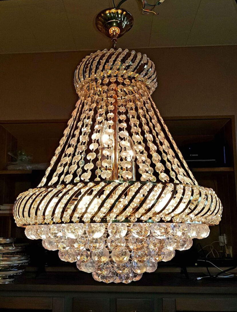 Lustre hot air balloon tassels cristal k9