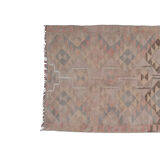 Large Vintage Bohemian Faded Color Kilim Tapestry Runner Rug, 1970s 89 x 298 cm