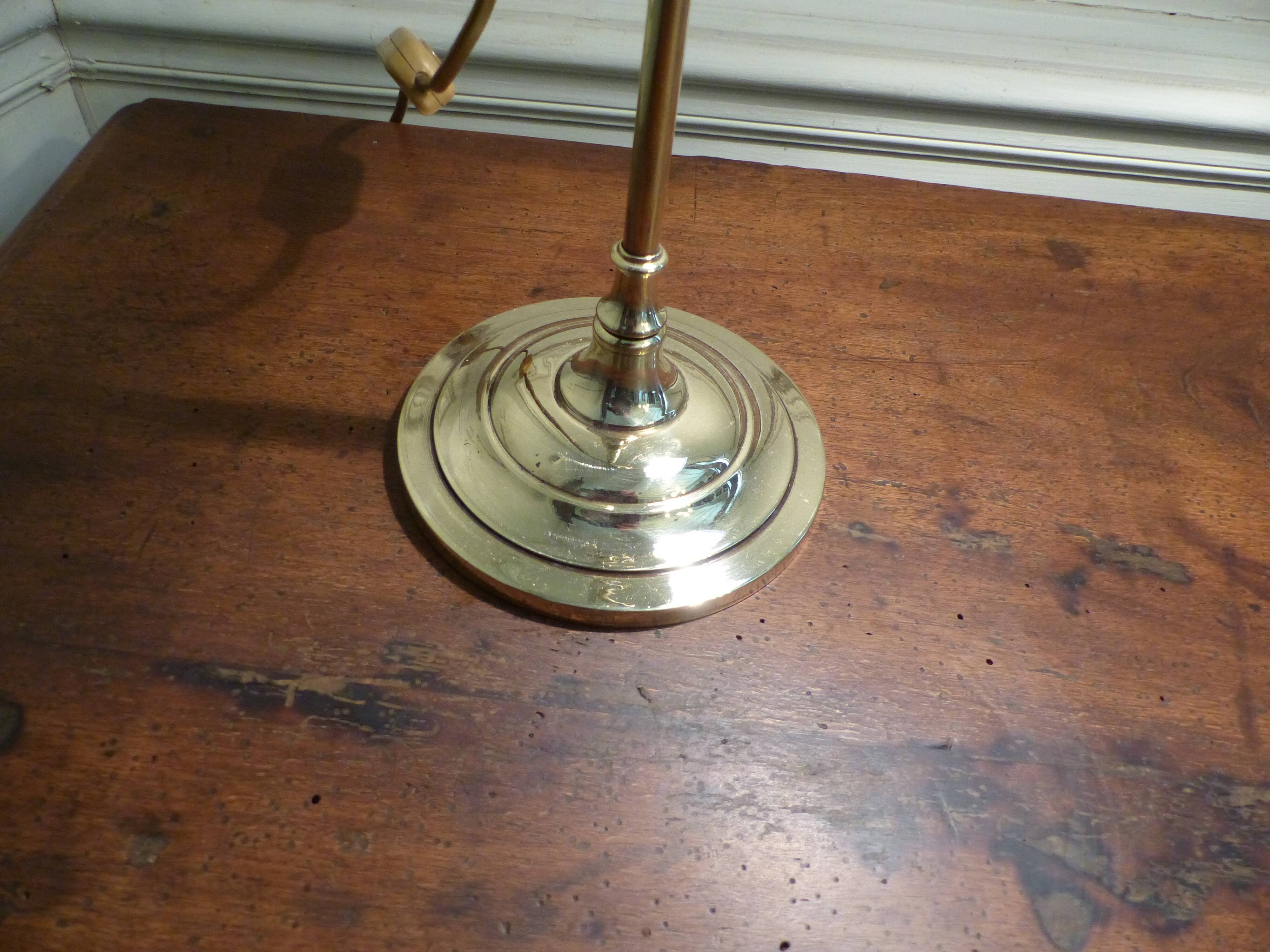 OFFICE lamp or polished brass living room 20th century glass paste by LOTI Nancy