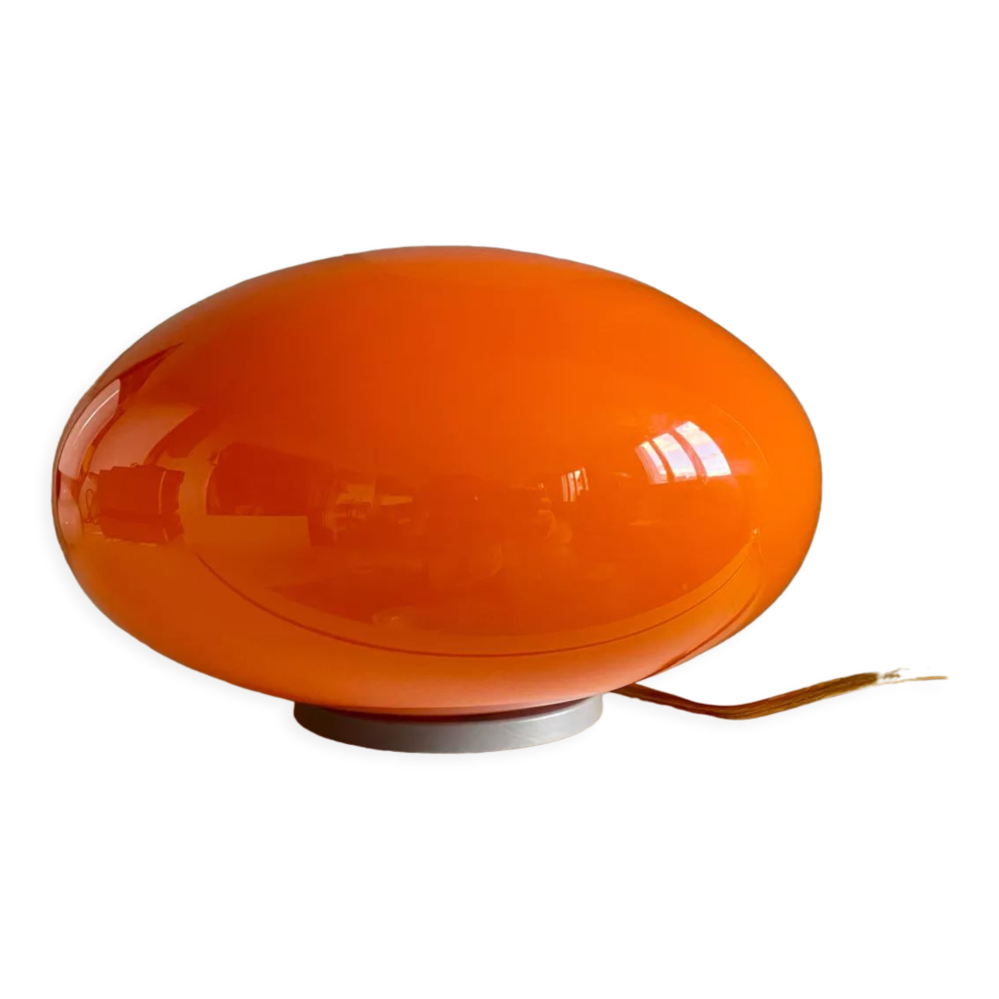 UFO lamp vintage with orange glass globe
