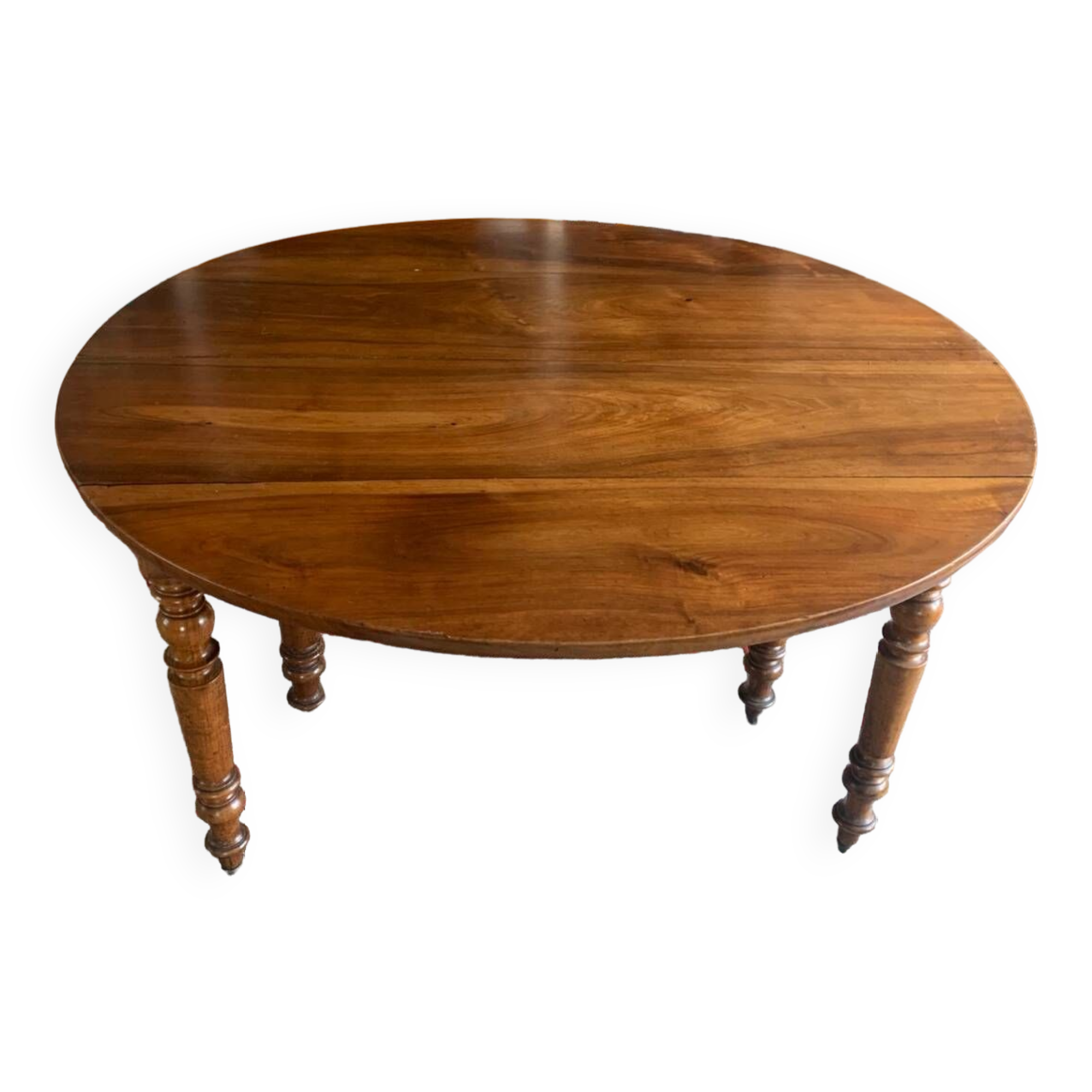 French walnut extendable oval table