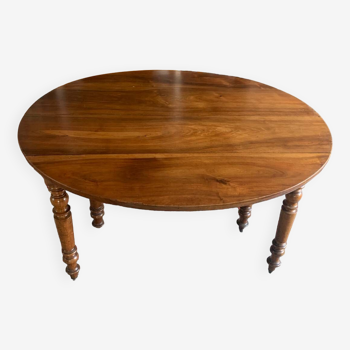 French walnut extendable oval table