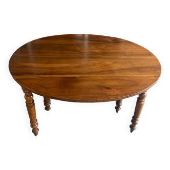 French walnut extendable oval table