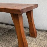 Brutalist solid wood coffee table, vintage
