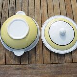 Old White & Yellow Earthenware Soup
