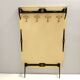 Vintage Ebonized Beech, Brass, Skai and Glass Coat Rack, Italy