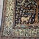 Persian Qom Silk on Silk 80x130 - Tree of Life Black and Gold - Very Fine