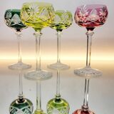 Box of 4 Val Saint Lambert "Berncastel" no. 204 Roemer glass – Belgium 1905