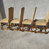 Serie de 4 chaises os de mouton style louis XIII