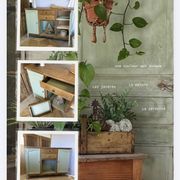 Vintage wooden buffet in sage green