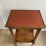 Small bedside table, nightstand, two-top ash plant stand with discreet drawer
