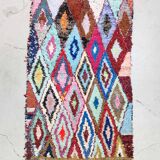 Moroccan Berber rug Boucherouite vintage 2.58x1.55m