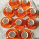Iridescent orange porcelain coffee set from the 50s-60s with black edging