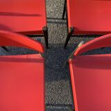 6 chairs year 70 imitation red leather
