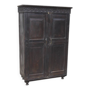 Armoire en teck laqué - noire