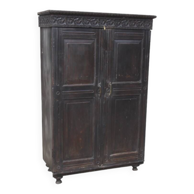Armoire en teck laqué noire