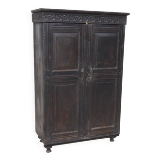 Armoire en teck laqué noire