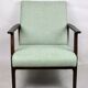 Fauteuil vert clair vintage années 1970