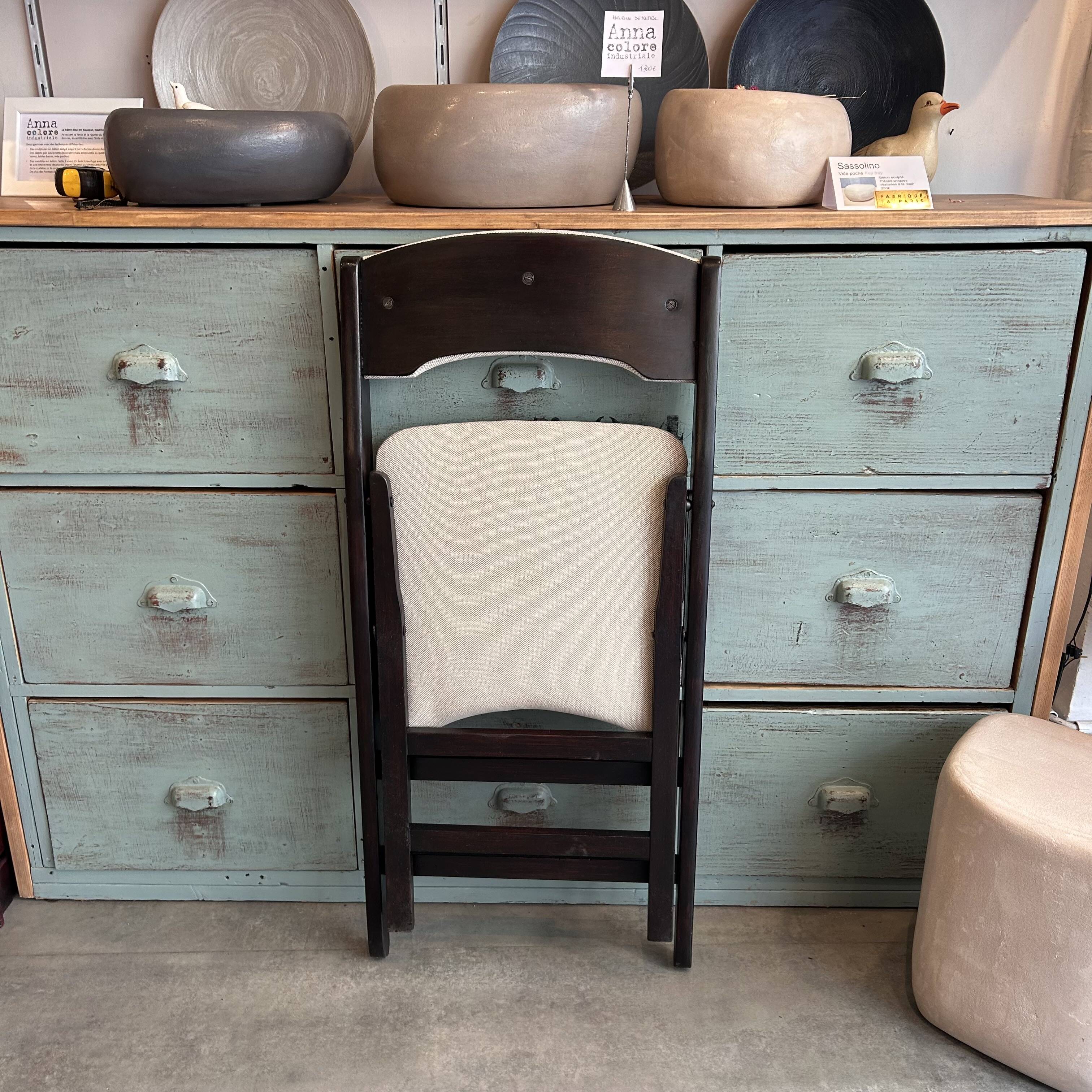 Vintage re upholstered folding chair